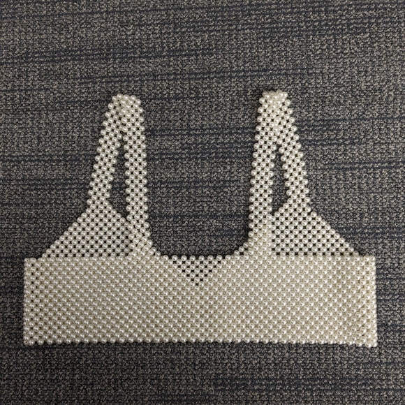 Faux Pearl Beaded Crop Top - Picture 4 of 10